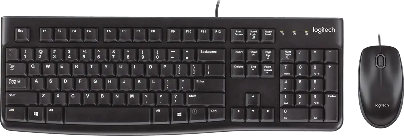 KEYBOARD-LOGITECH-MK120-(1) Mouse - Keyboard Logitech Wired Mk120 - الصورة 1